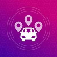 ícone de carpool com um vetor de carro e passageiros