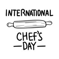 internacional chef dia. vetor ilustração. profissão feriado. cozinhar. boné.