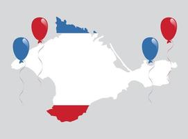 bandeira vermelha e azul e mapa da crimeia vetor