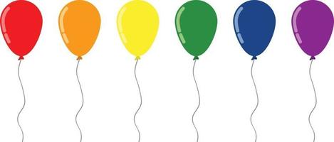 desenho plano balões coloridos dos desenhos animados da cor do arco-íris usados para representar esperança e celebrações vetor