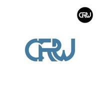 carta crw monograma logotipo Projeto vetor