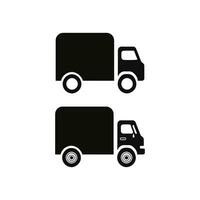 detalhe e simples caminhão silhueta, Entrega logotipo ícone, isolado dentro branco fundo vetor