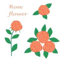 solteiro ícone do uma rosa, flor, ramalhete dentro Rosa. vetor ilustração em branco fundo