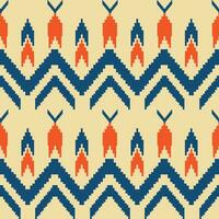 arte ikat abstrata étnica. sem costura padrão em bordados tribais, folclóricos e estilo mexicano. print.design de ornamento de arte geométrica asteca para tapete, papel de parede, roupas, embrulho, tecido, capa, têxtil vetor