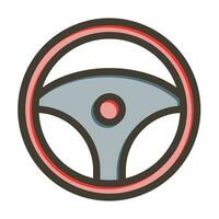 direção roda vetor Grosso linha preenchidas cores ícone para pessoal e comercial usar.