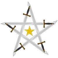 europeu medieval espada vetor projeto, antigo espadas formando uma Estrela