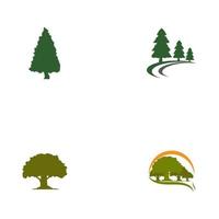 definir modelo de design de ilustração de ícone de vetor de árvore de cedro
