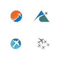 definir modelo de logotipo de design de ilustração vetorial de ícone de avião vetor