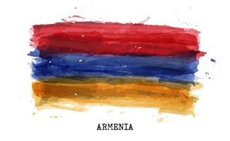 Bandeira de aquarela pintura realista da Armênia. vetor. vetor