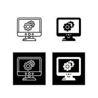 ícone de vetor de lcd de configurações