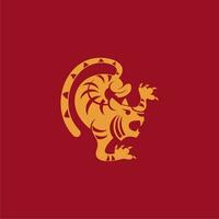 simples tigre cabeça logotipo para emblema ou ícone vetor