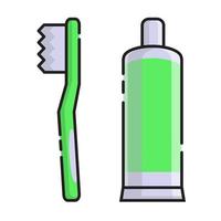 ilustração de pasta de dente de ervas verdes vetor