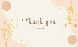obrigado você cartão com luxo flor fundo Projeto vetor