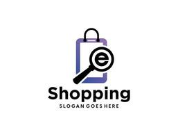 comércio eletrônico fazer compras logotipo Projeto vetor modelo, carrinho saco sorrir logotipo símbolo ícone modelo
