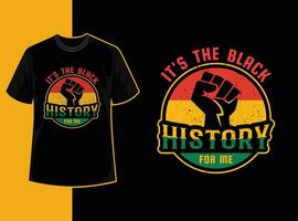 tipografia vintage Preto história mês t camisa Projeto com Preto história citar e vetor forma