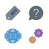 Conjunto de vetor SEO Search Engine Optimization Icons