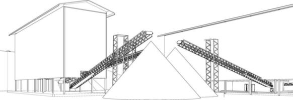 3d ilustração do industrial construção vetor