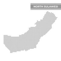 pontilhado mapa do norte sulawesi é uma província do Indonésia vetor