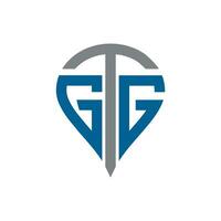 gtg carta logotipo. gtg criativo monograma iniciais carta logotipo conceito. gtg único moderno plano abstrato vetor carta logotipo Projeto.