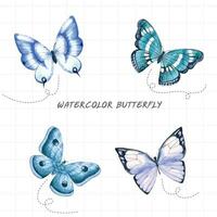 aguarela borboleta definir, vetor ilustração