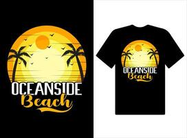 oceanside de praia verão Camisetas Projeto vintage verão ilustração pró vetor