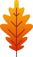 outono carvalho folha vetor ilustração. simples outono estação carvalho folha ícone com gradiente cor. outono gráfico recurso para ícone, sinal, símbolo ou decoração. outono estação folha ícone para Projeto acolhedor e hygge