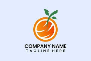 plano fruta laranja ícone símbolo logotipo modelo vetor