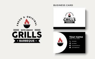 inspiração para o design do logotipo hot grill vetor