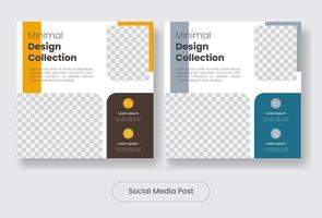 coleção de design minimalista de móveis mídia social pós-banner conjunto de modelos vetor