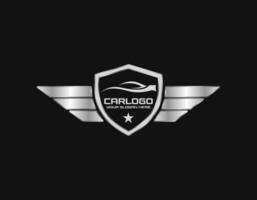 carro automotivo logotipo vetor com asa modelo