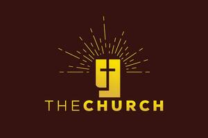 na moda e profissional carta y Igreja placa cristão e pacífico vetor logotipo Projeto