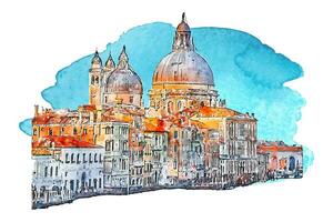 Veneza Itália aguarela mão desenhado ilustração isolado em branco fundo vetor