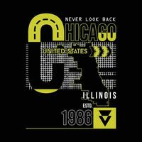 Chicago Illinois Unidos estados, texto quadro, gráfico t camisa projeto, tipografia vetor, ilustração, casual estilo vetor