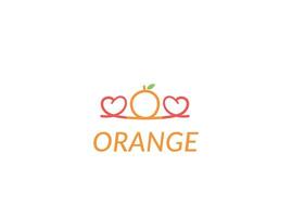 mínimo mão desenhado amor fruta logotipo Projeto - laranja logotipo Projeto - acidente vascular encefálico fruta logotipo - esboço fruta logotipo vetor