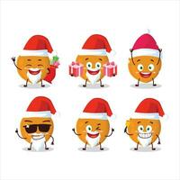 santa claus emoticons com lulo fruta desenho animado personagem vetor