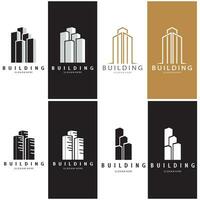 design de ilustração vetorial de logotipo de construção, modelo de logotipo imobiliário, ícone de símbolo de logotipo vetor