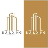 design de ilustração vetorial de logotipo de construção, modelo de logotipo imobiliário, ícone de símbolo de logotipo vetor