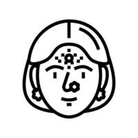 bindi testa decoração linha ícone vetor ilustração