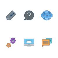 Conjunto de vetor SEO Search Engine Optimization Icons