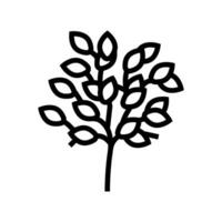 sakaki árvore ramo Xintoísmo linha ícone vetor ilustração