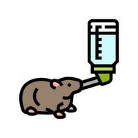 hamster beber água cor ícone vetor ilustração