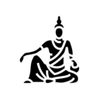 bodhisattva budismo glifo ícone vetor ilustração