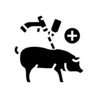 porco vacinação glifo ícone vetor ilustração