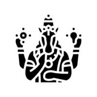 Hayagreeva Deus indiano glifo ícone vetor ilustração
