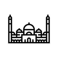 mesquita islamismo muçulmano linha ícone vetor ilustração