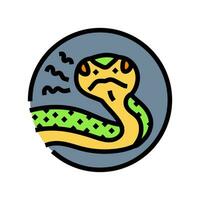 serpente sibilando animal cor ícone vetor ilustração