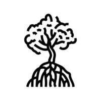 mangue árvore linha ícone vetor ilustração