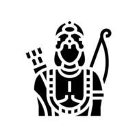 RAM Deus indiano glifo ícone vetor ilustração