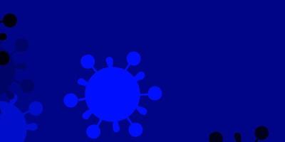 pano de fundo de vetor azul claro com símbolos de vírus.