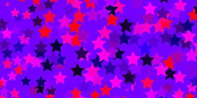 modelo de vetor rosa claro roxo com estrelas de néon. ilustração decorativa com estrelas no modelo abstrato. design para a promoção de seus negócios.